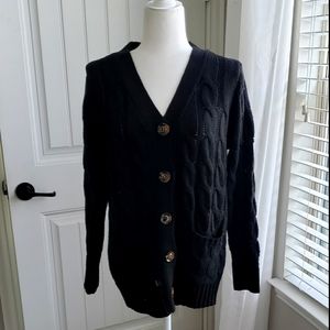 Black cable knit sweater